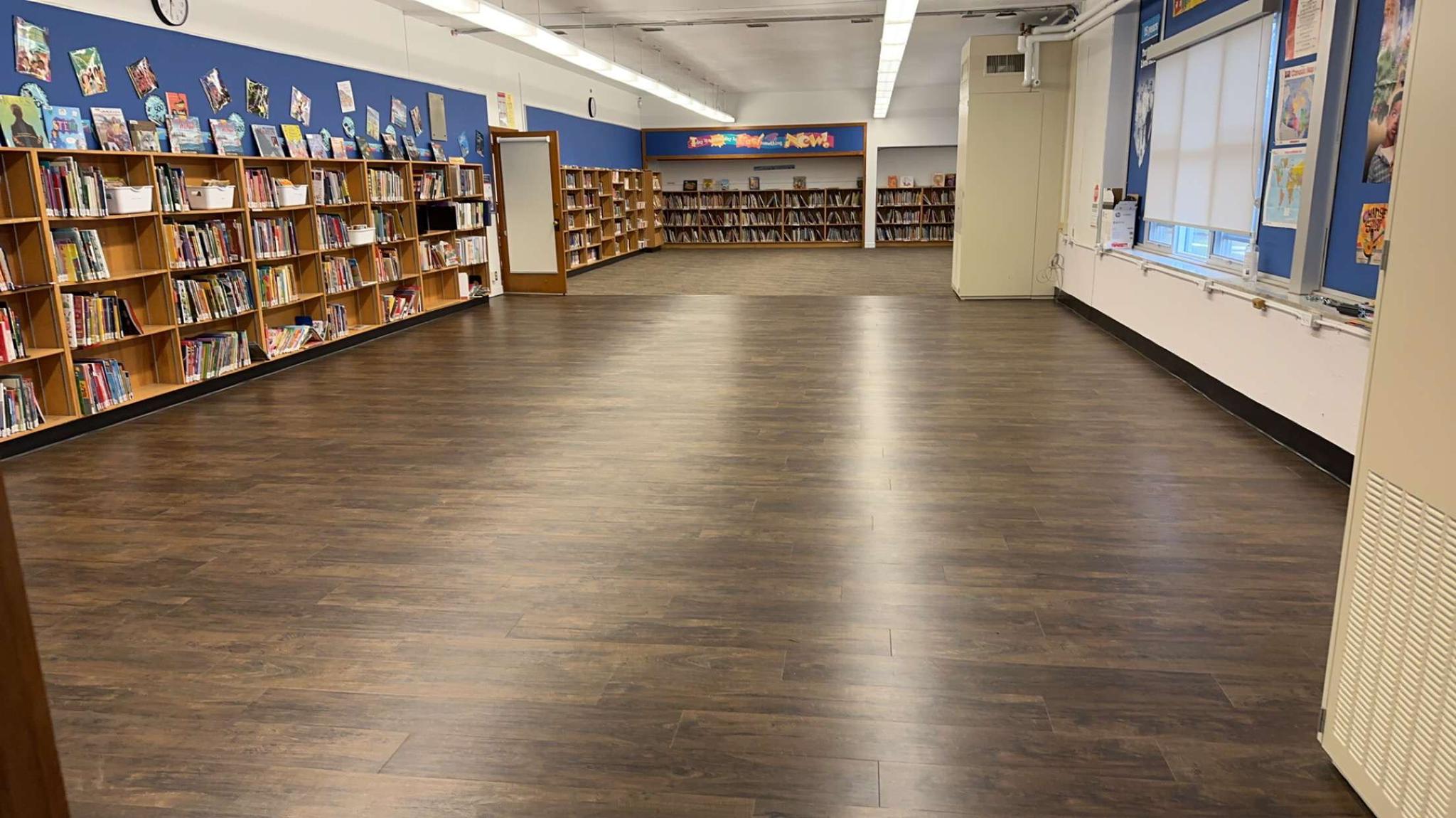 Commercial vinyl flooring installation